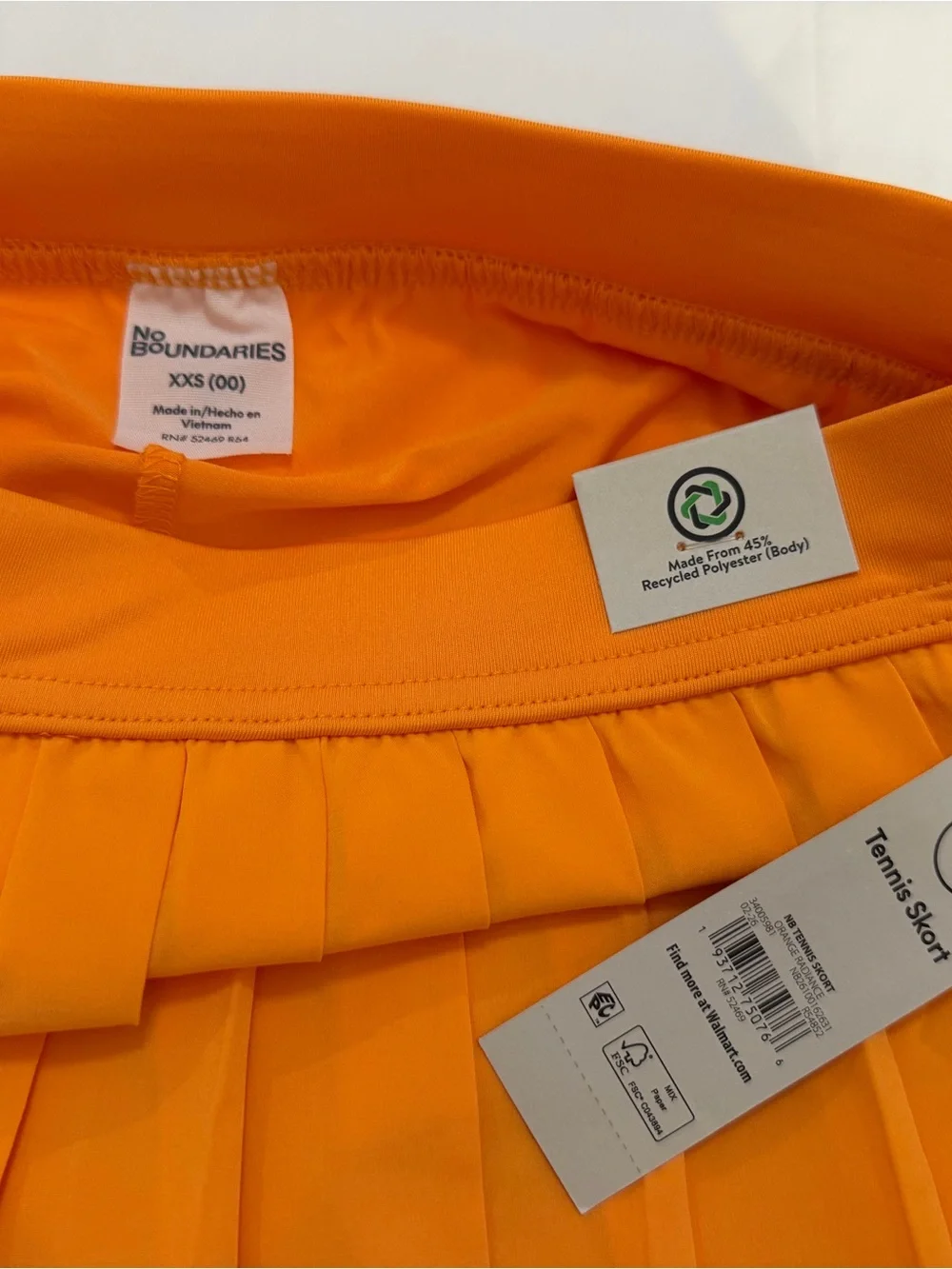No Boundaries Bright Orange Pleated Circle Skirt